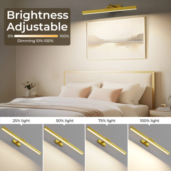 Picture Lights for Wall, Battery Operated Picture Light 16in Gallery Light for Paintings CCT Dimmable Recharging Battery Wall Light with Remote Control for Living Room Gallery Dartboard Art - Image 6