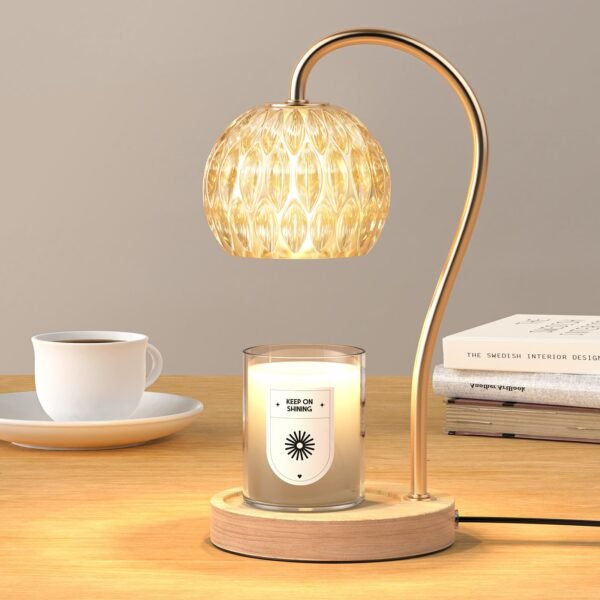 Candle Warmer Lamp, Electric Candle Lamp Warmer with Timer, Bedroom Home Decor Wax Warmer Light Dimmable Candel Warming Lamp Gifts for Family Friends with 2 Bulbs