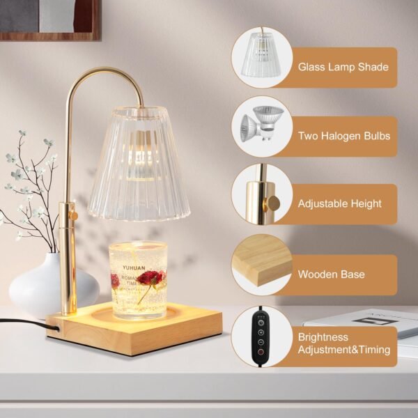 Candle Warmer Lamp with Timer & Dimmer - Electric Wax Melter for Jar Candles - Image 3