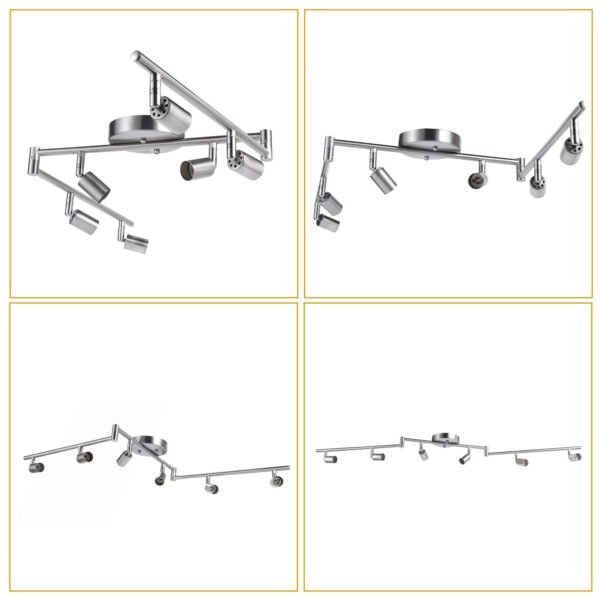 Afyuol 6-Light Dimmable Track Lighting Kit, Adjustable Arms, Matte Black - Ideal for Kitchen & Hallway - Image 3