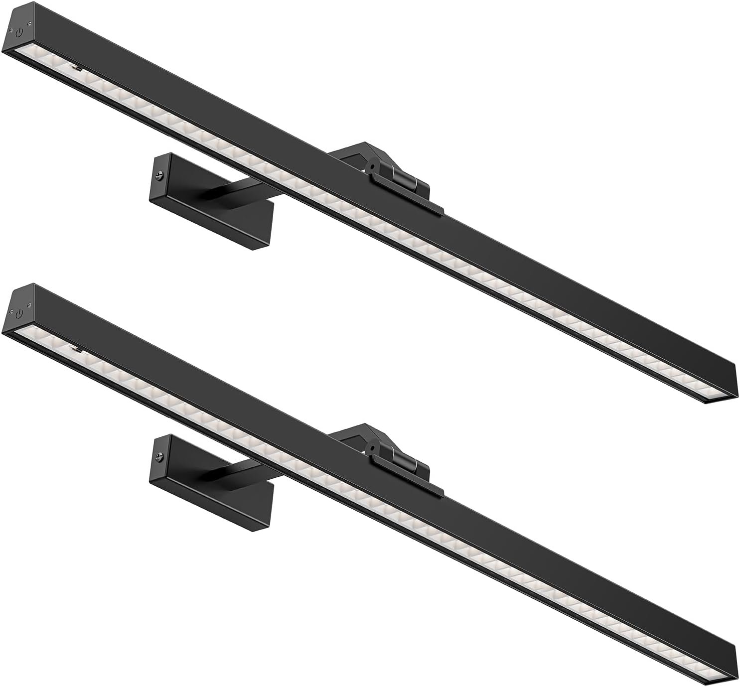 Picture Lights for Wall, Battery Operated Picture Light 24in Gallery Light for Paintings CCT Dimmable Recharging Battery Wall Light with Remote Control for Living Room Gallery Dartboard 2PCS