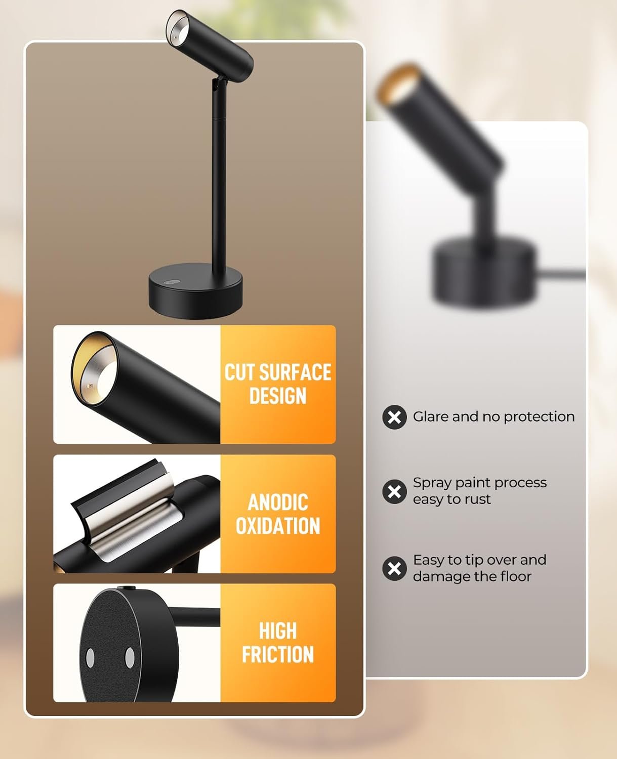 Picture Light Long Battery Operated Art Light for Paintings CCT Dimmable Recharging Gallery Battery Wall Light with Remote Control for Living Room Gallery Dartboard Art Black 2 pcs - Image 3