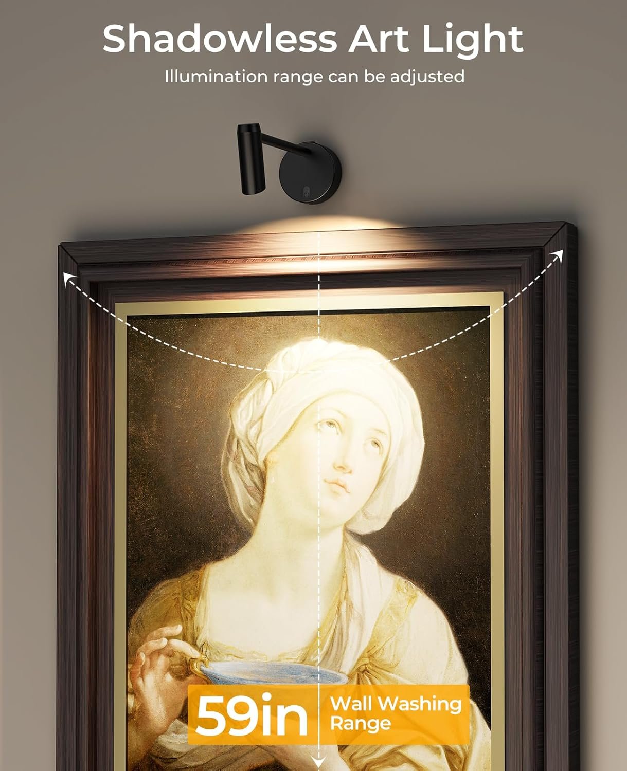 Picture Light Long Battery Operated Art Light for Paintings CCT Dimmable Recharging Gallery Battery Wall Light with Remote Control for Living Room Gallery Dartboard Art Black 2 pcs - Image 4