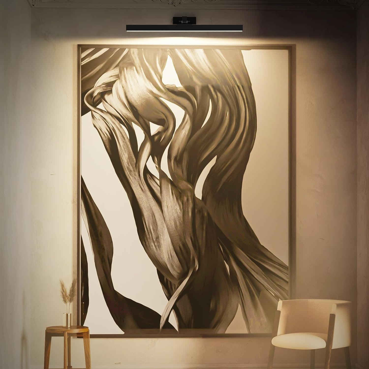 Picture Lights for Wall, Battery Operated Picture Light 24in Gallery Light for Paintings CCT Dimmable Recharging Battery Wall Light with Remote Control for Living Room Gallery Dartboard 2PCS - Image 7