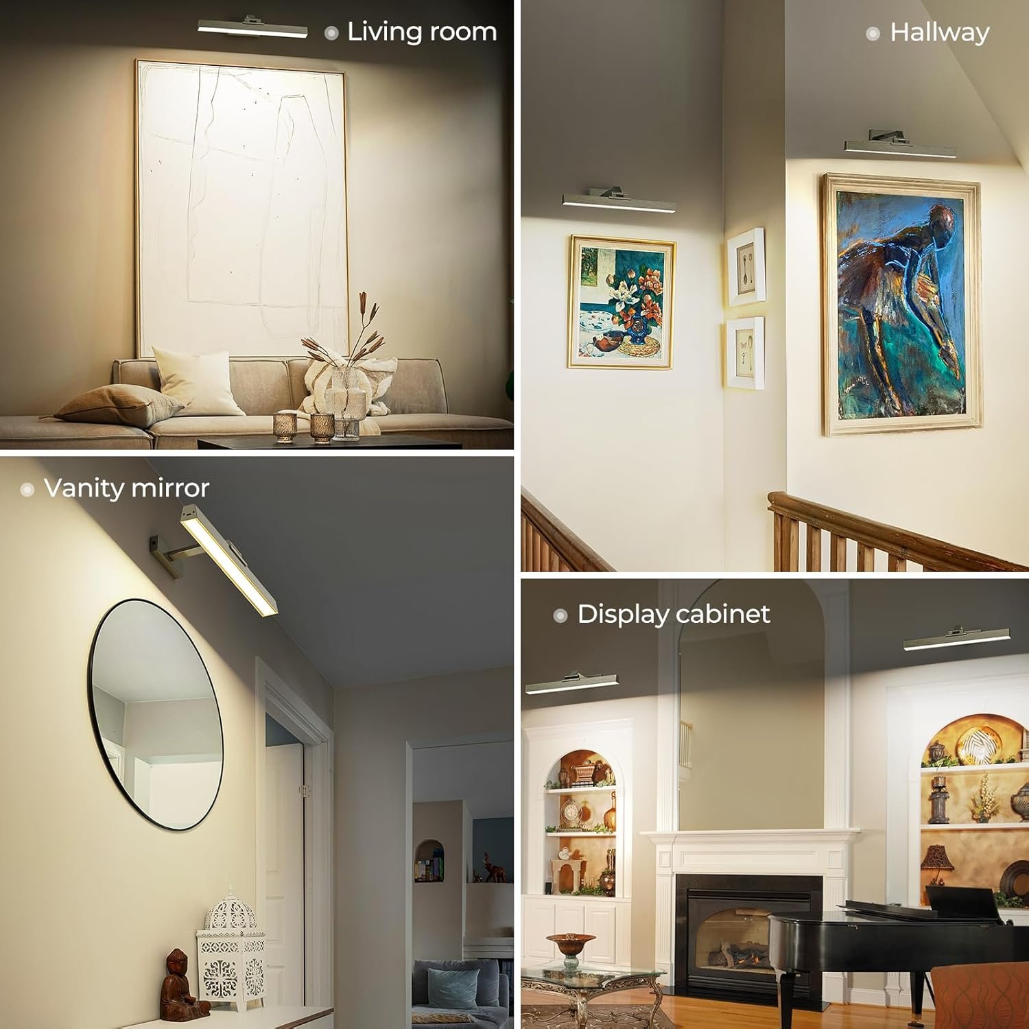 Picture Lights for Wall, Greenish Bronze Battery Operated Picture Light 16in Art Light CCT Dimmable Recharging Battery Wall Light with Remote Control for Living Room Gallery - Image 8