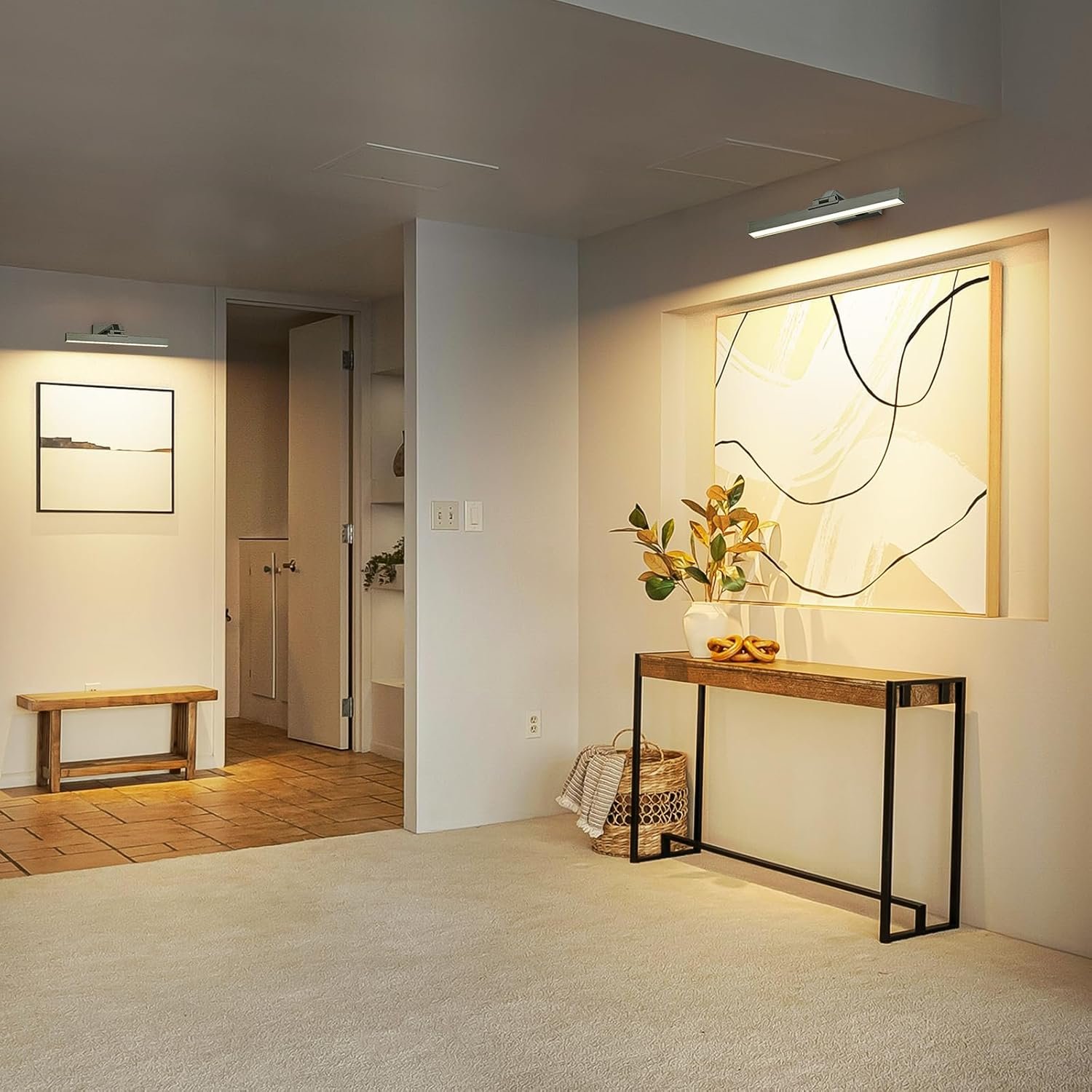 Picture Lights for Wall, Greenish Bronze Battery Operated Picture Light 16in Art Light CCT Dimmable Recharging Battery Wall Light with Remote Control for Living Room Gallery - Image 9