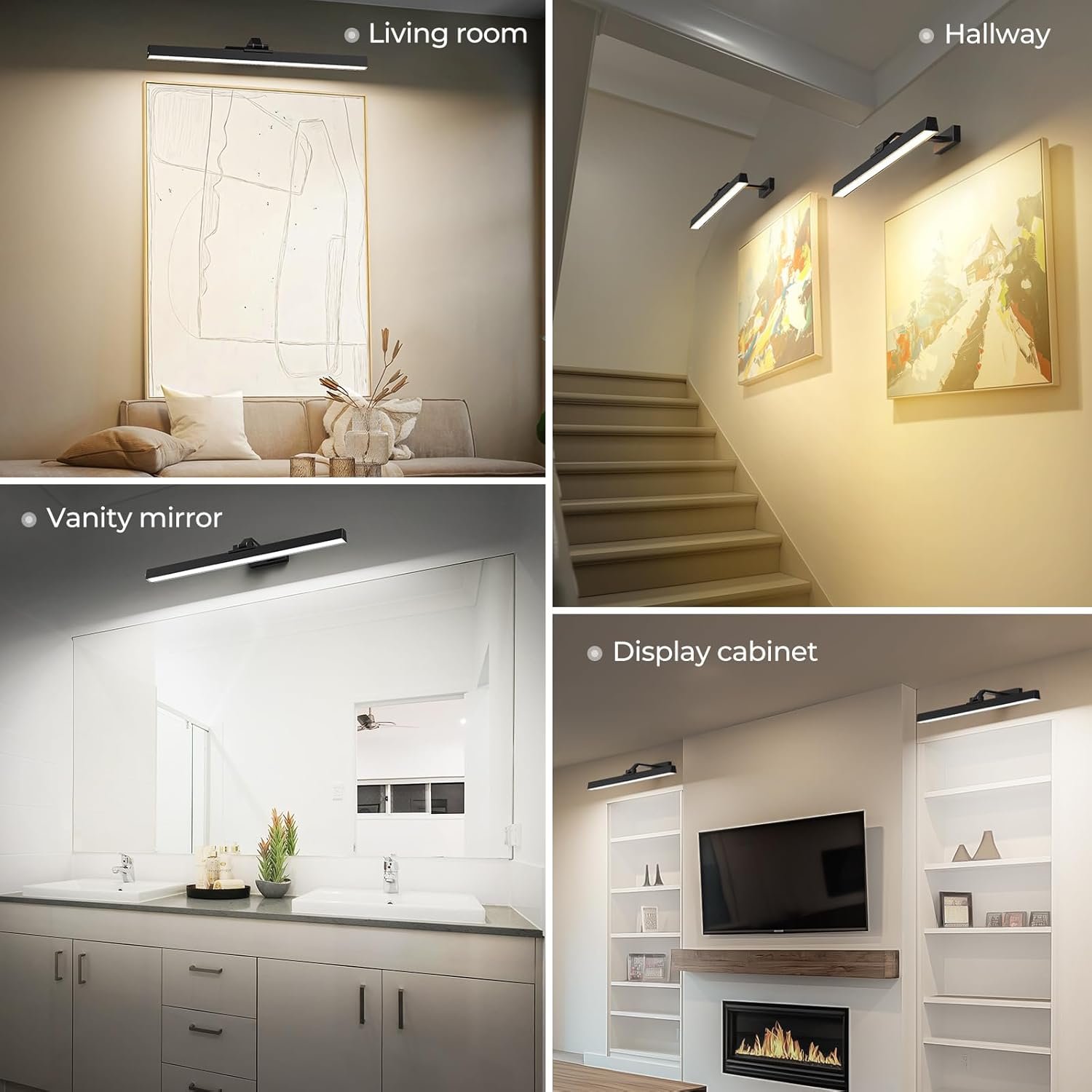 Picture Lights for Wall, Battery Operated Picture Light 24in Gallery Light for Paintings CCT Dimmable Recharging Battery Wall Light with Remote Control for Living Room Gallery Dartboard 2PCS - Image 10